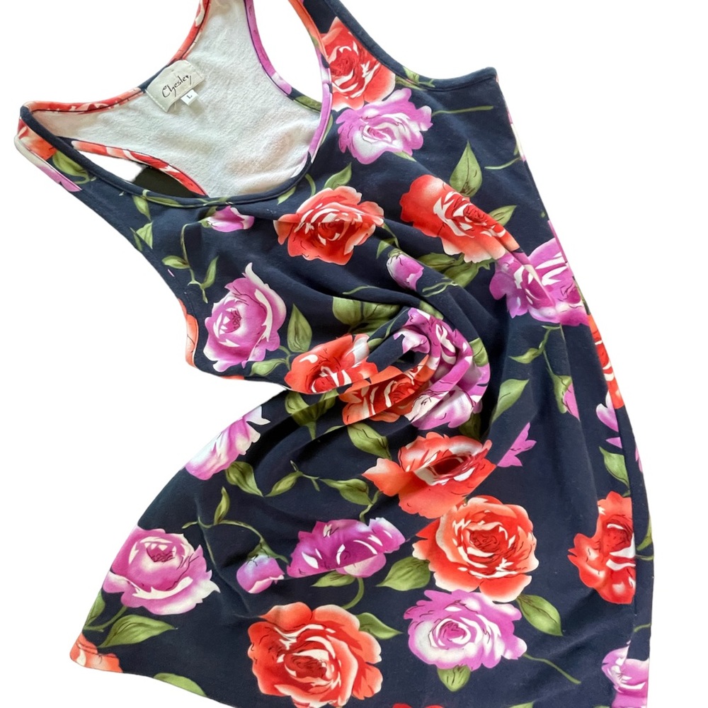 Chesley Floral Body-Con racerback summer dress. Size large NWOT